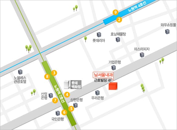 남서울내과 위치 지도